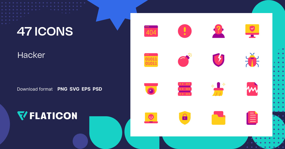 Hacker Icon Pack | Flat | 47 .SVG Icons