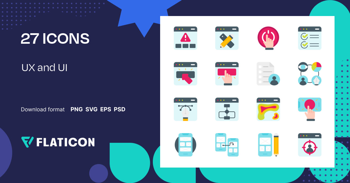 Pack de iconos Ux and ui | Flat | 27 Iconos .SVG