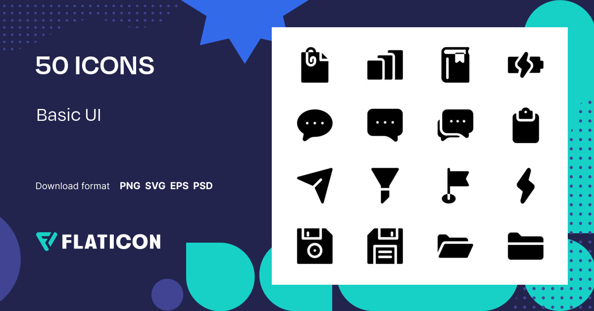 Pack de iconos Basic ui | Glyph | 50 Iconos .SVG