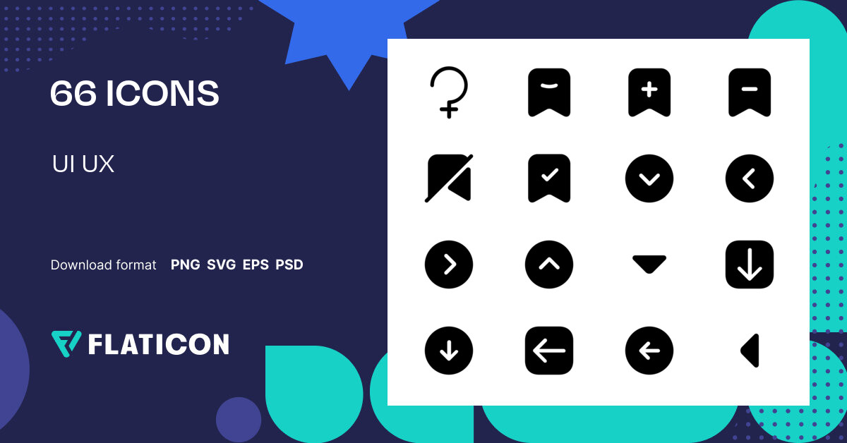 UI UX Icon Pack | Glyph | 66 .SVG Icons