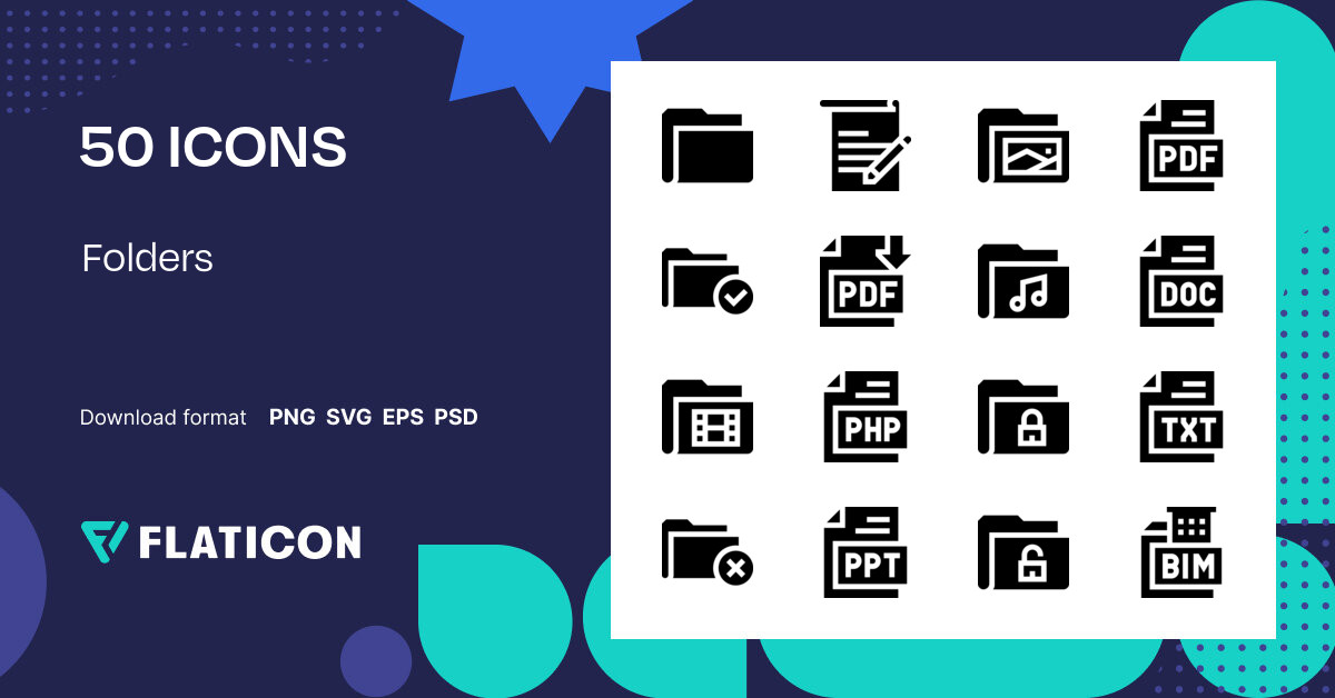 Folders Icon Pack | Filled | 50 .SVG Icons