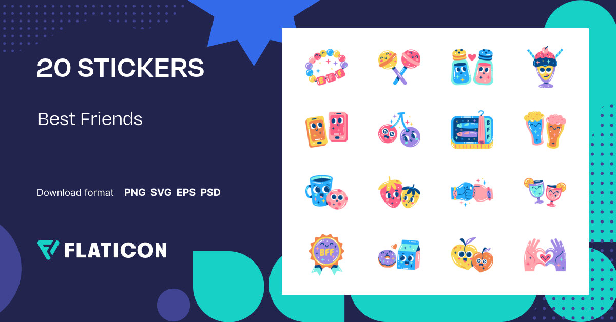 Pack of free Best Friends stickers (SVG, PNG) | Flaticon