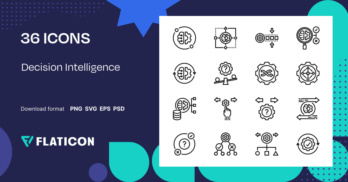 Decision Intelligence Icon Pack | Detailed Outline | 36 .SVG Icons