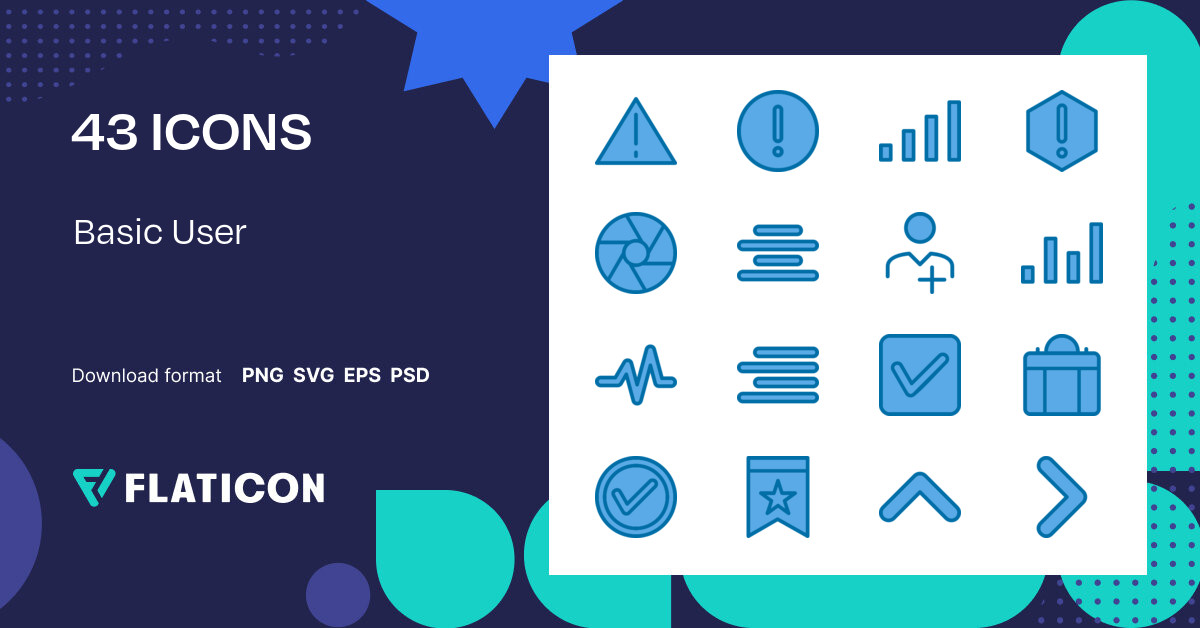 Basic User Icon Pack | Blue | 43 .SVG Icons