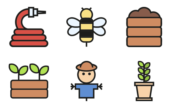 gardening icons colour