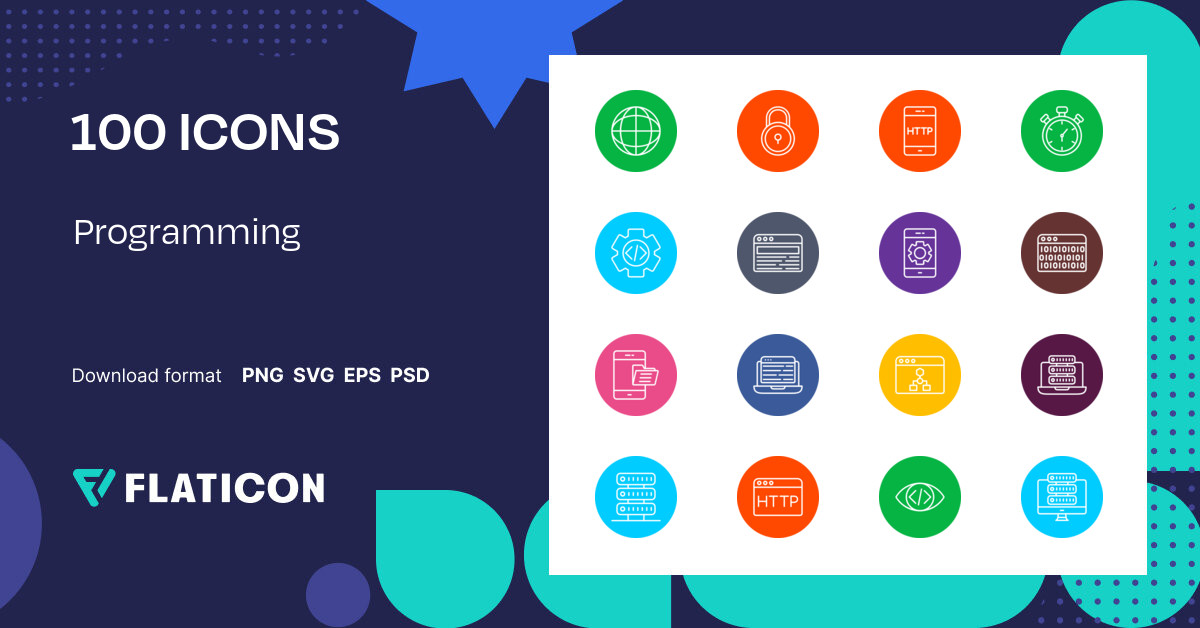 Programming Icon Pack | Circular | 100 .SVG Icons