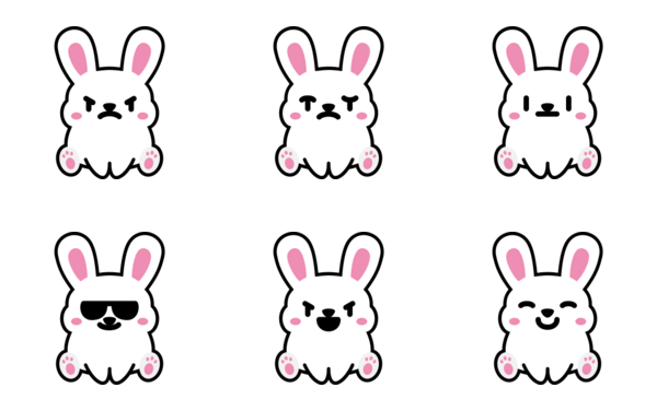 rabbit emoticons
