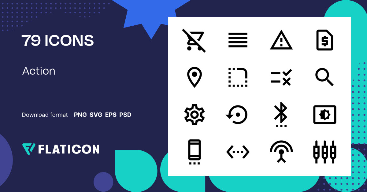 Action Icon Pack | Basic Outline | 79 .SVG Icons