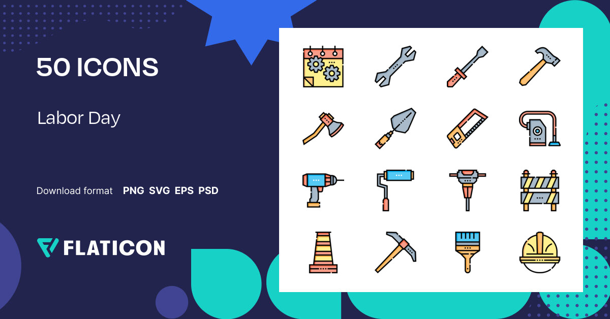 Pack De Iconos Labor Day Lineal Color Iconos Svg