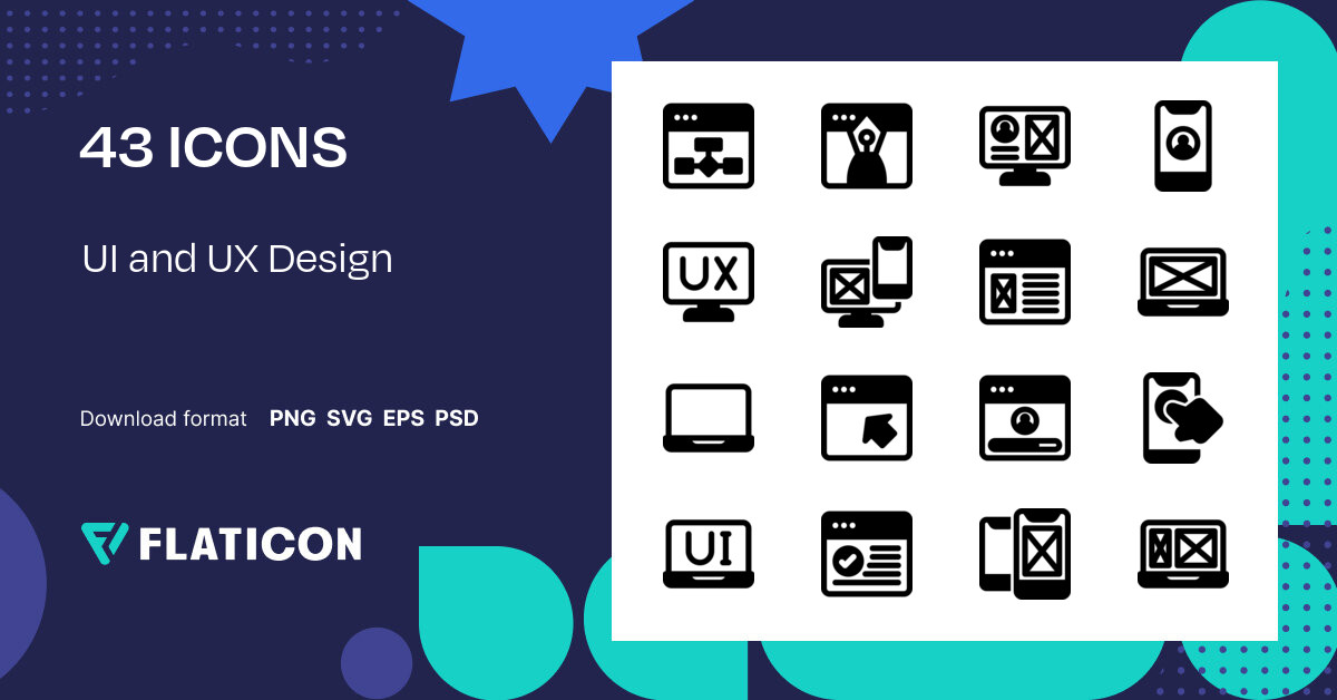 UI and UX Design Icon Pack | Glyph | 43 .SVG Icons