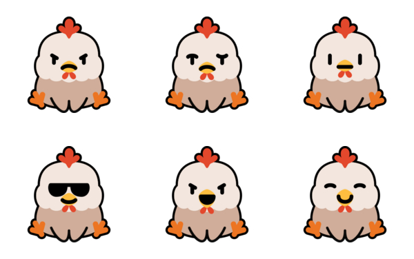 chicken emoticons