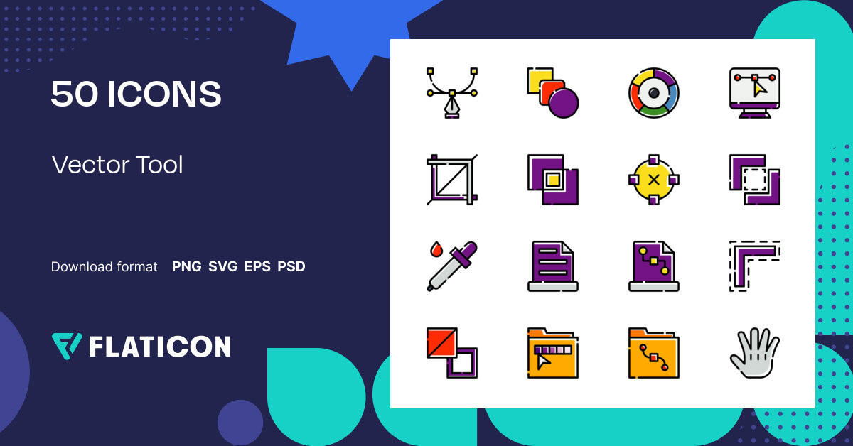 Vector Tool Icon Pack | Color Omission | 50 .SVG Icons