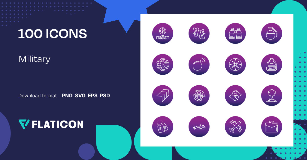 Military Icon Pack Flat Gradient 100 .SVG Icons Page 2