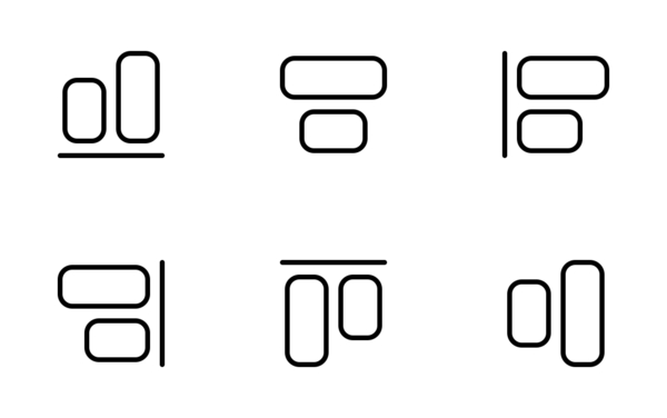 alignment arrows and objects