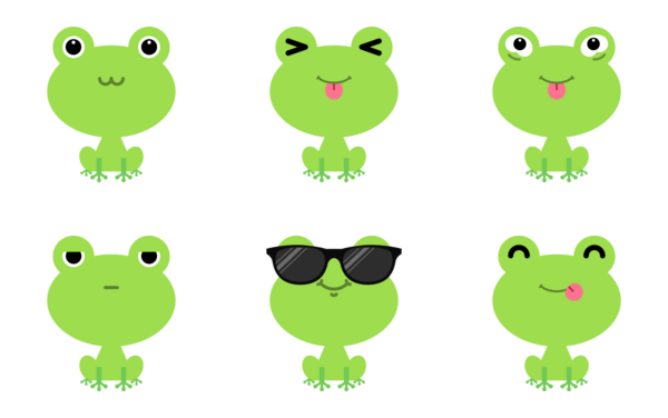 cute cartoon green frog