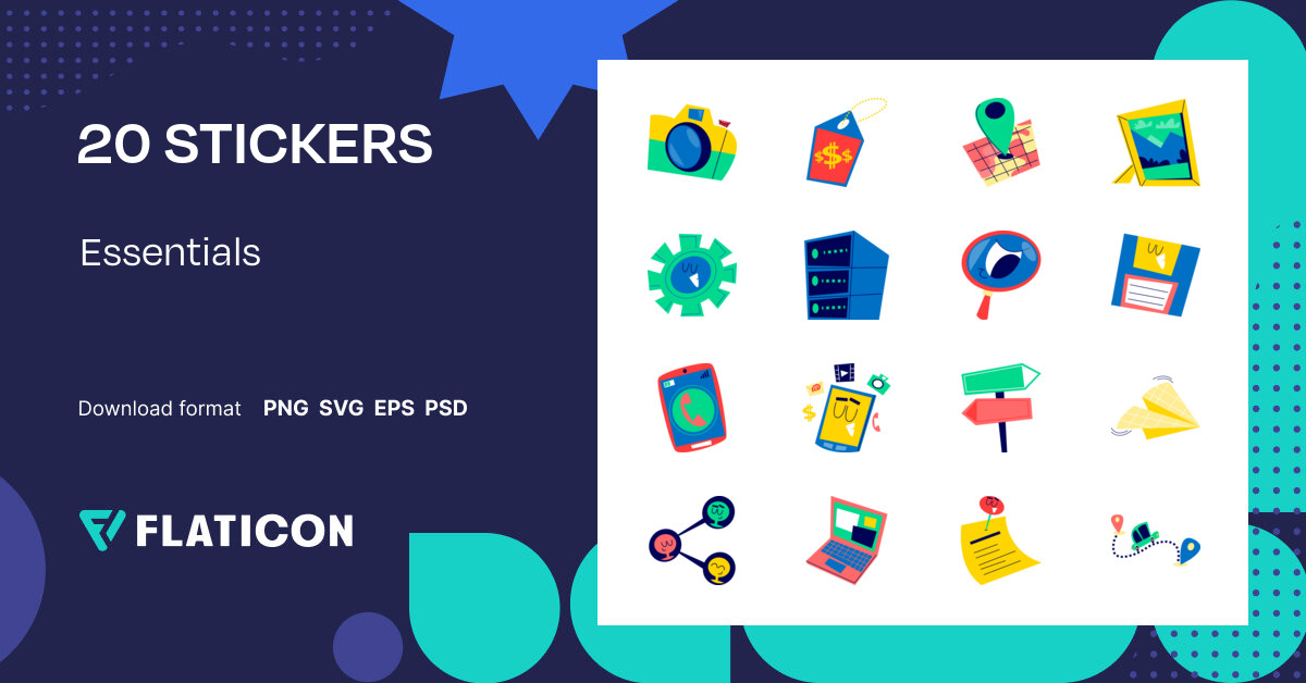 Pack of free Essentials stickers (SVG, PNG) | Flaticon