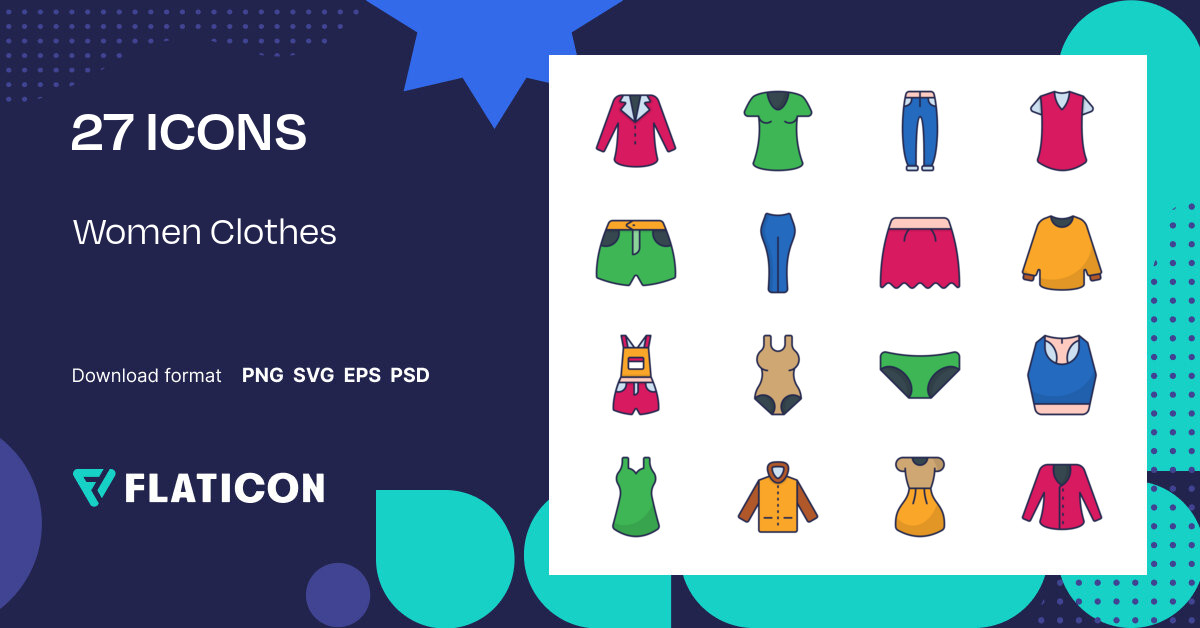Women Clothes Icon Pack | Outline Color | 27 .SVG Icons