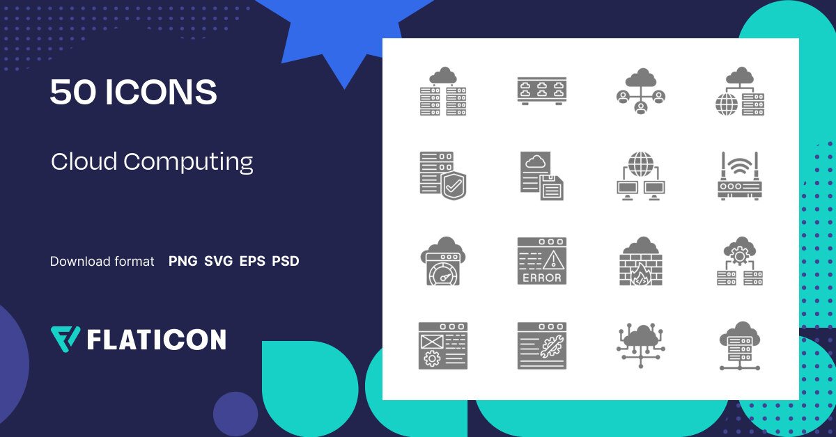 Cloud Computing Icon Pack | Grey | 50 .SVG Icons