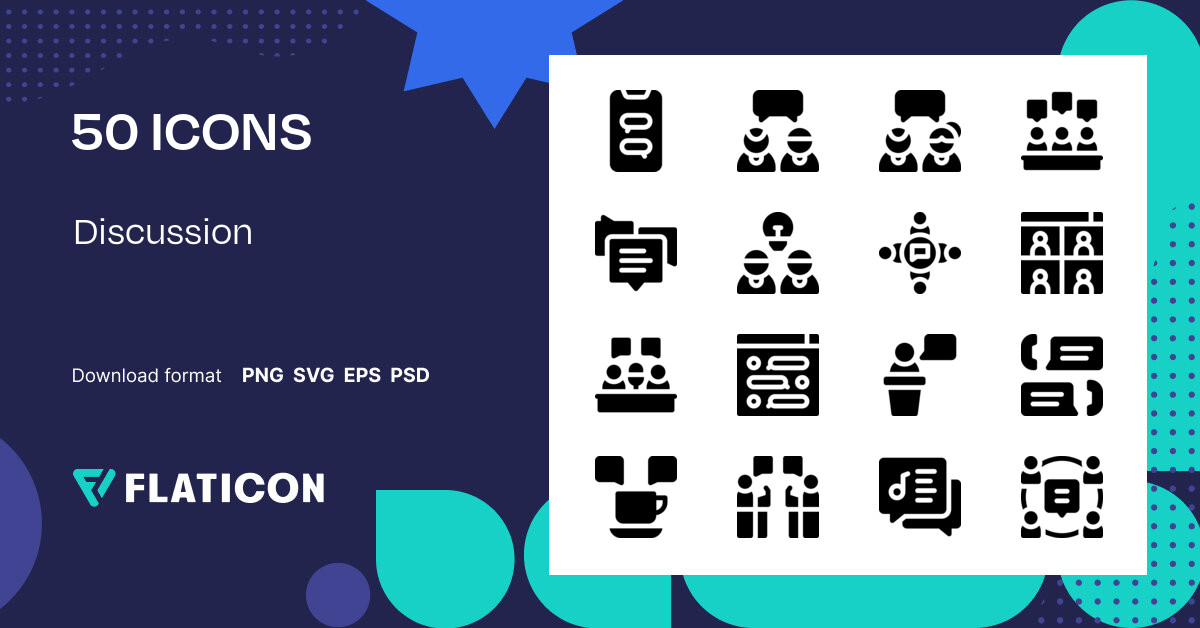 Discussion Icon Pack | Filled | 50 .SVG Icons