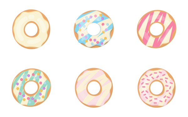 pastel glazed donuts