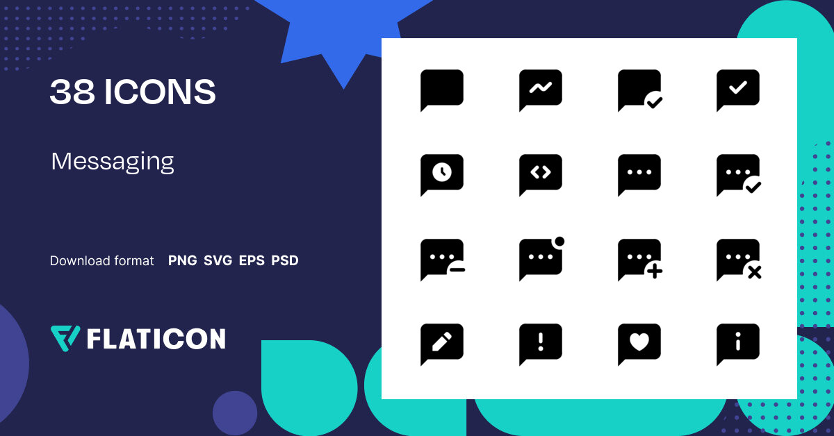 Messaging Icon Pack | Glyph | 38 .SVG Icons