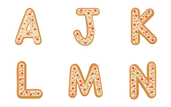 christmas gingerbread cookie letters