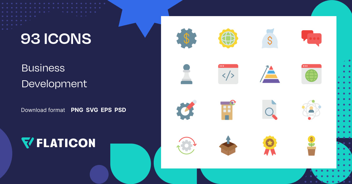 Business Development Icon Pack | Flat | 93 .SVG Icons