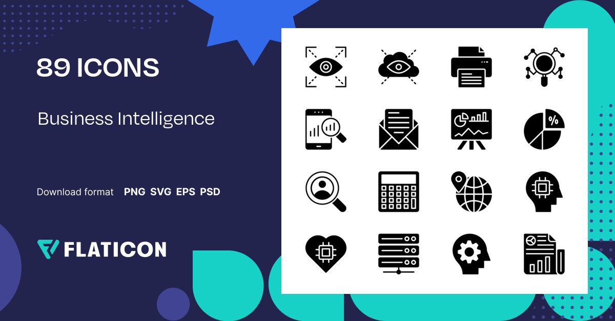 Business Intelligence Icon Pack | Glyph | 89 .SVG Icons