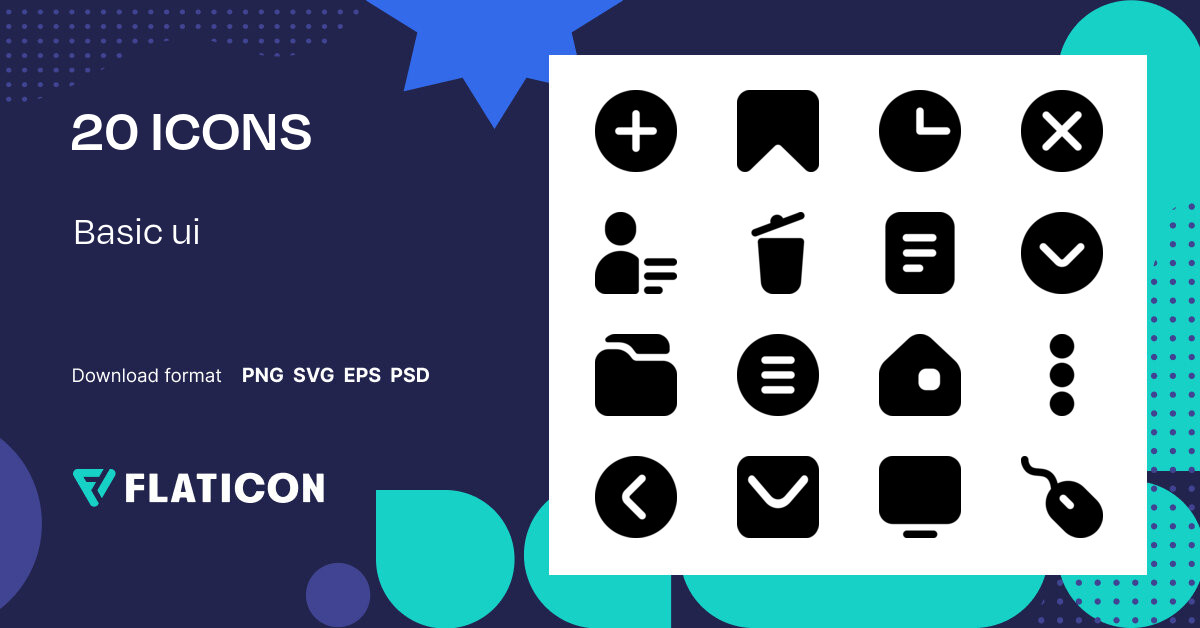 Basic ui Icon Pack | Glyph | 20 .SVG Icons
