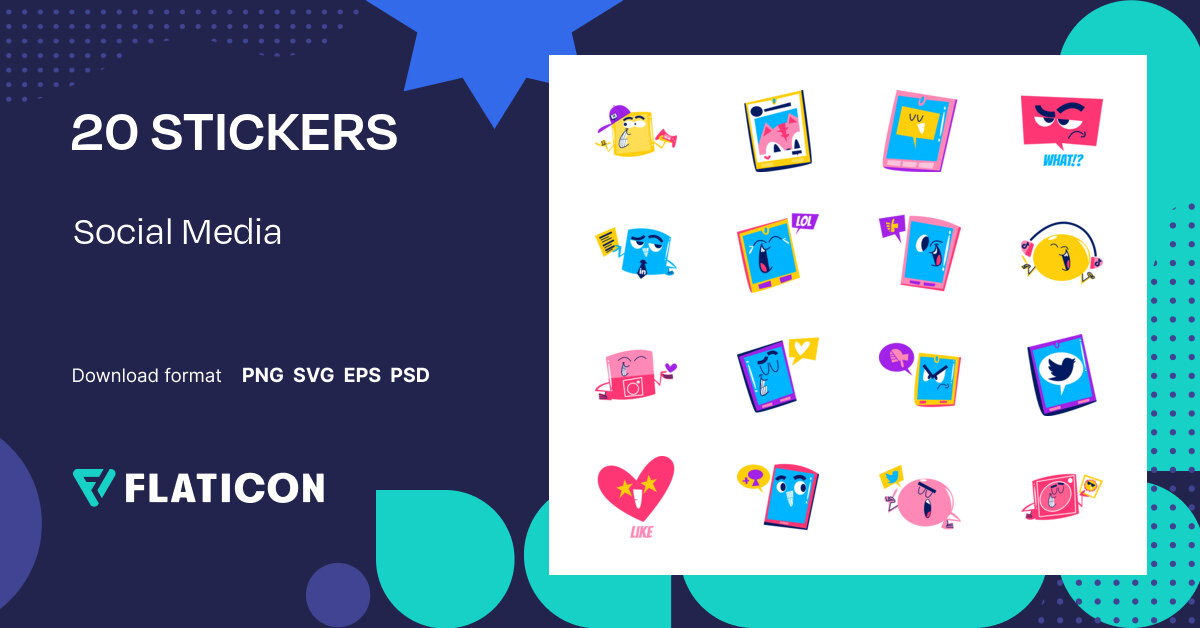 Pack of free Social Media stickers (SVG, PNG) | Flaticon