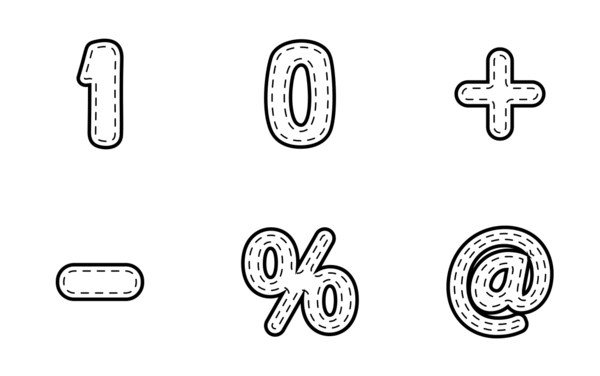numbers and symbols