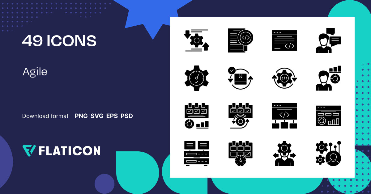 Agile Icon Pack | Glyph | 49 .SVG Icons