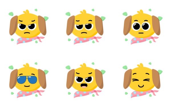 dog 2 emoticons