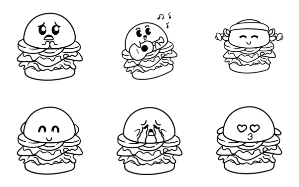 cute burger mascot