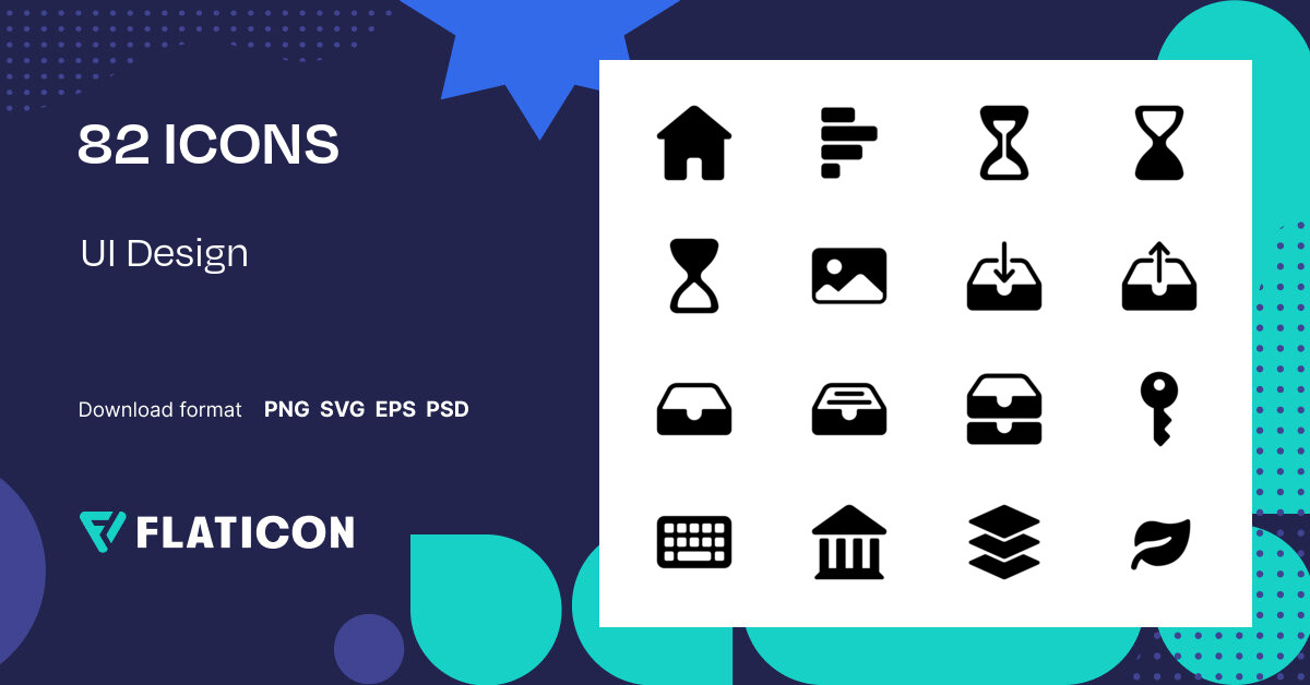 UI Design Icon Pack | Glyph | 82 .SVG Icons