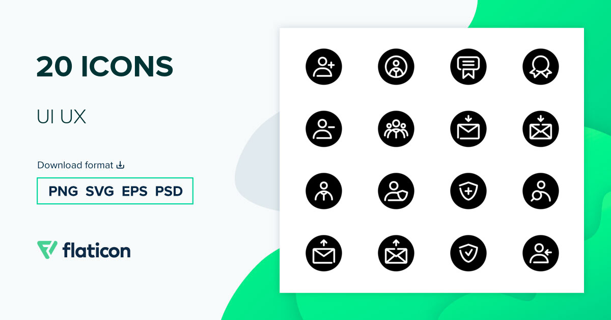 UI UX Icon Pack | Glyph | 20 .SVG Icons