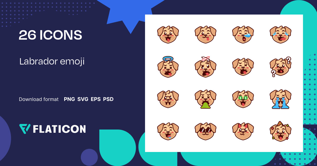 Labrador emoji Icon Pack Outline Color 26 .SVG Icons
