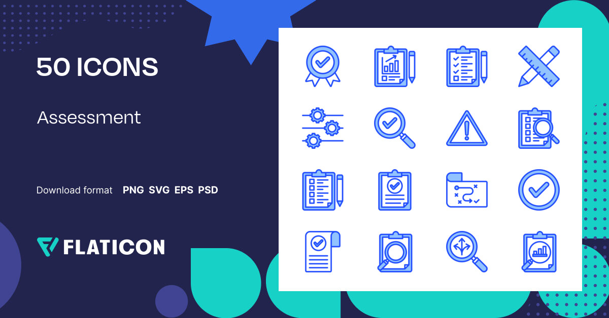 Assessment Icon Pack Blue 50 Svg Icons