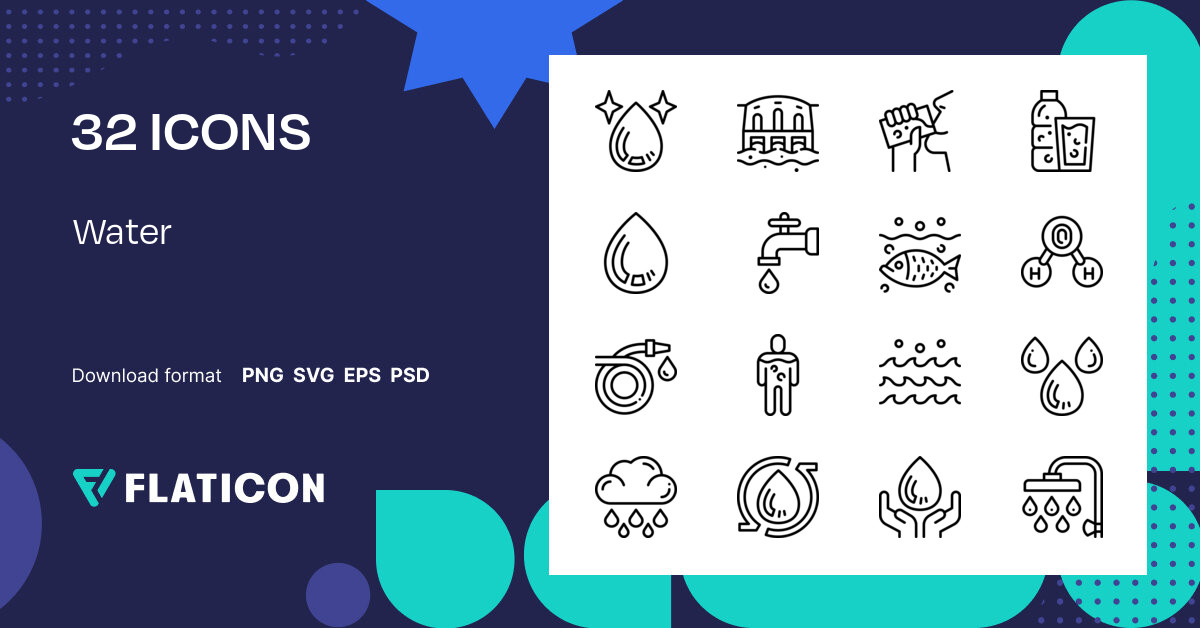 Water Icon Pack | Detailed Outline | 32 .SVG Icons