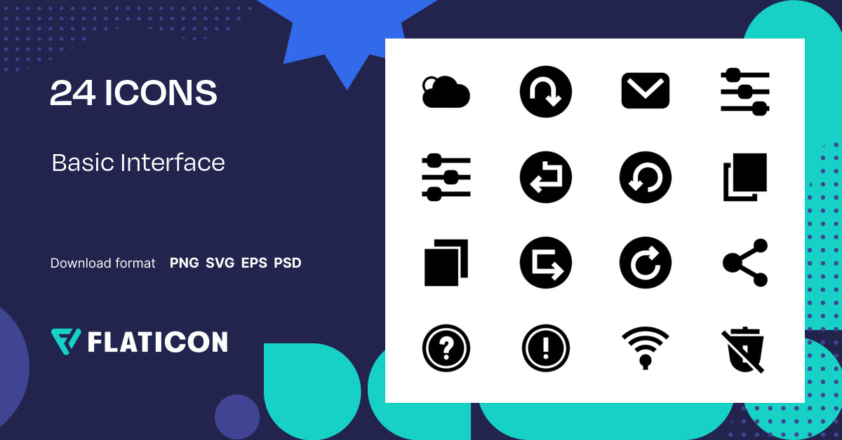 Basic Interface Icon Pack | Glyph | 24 .SVG Icons