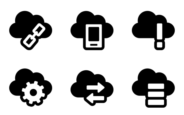 cloud data glyph flat