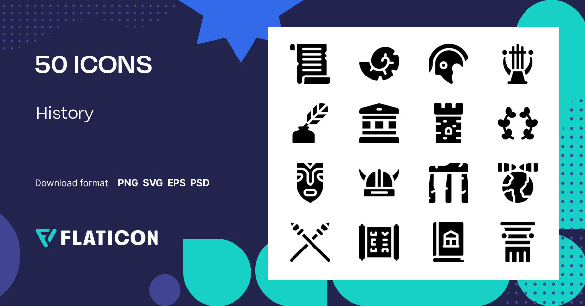 History Icon Pack Filled 50 .SVG Icons
