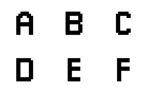 pixel alphabet and numbers