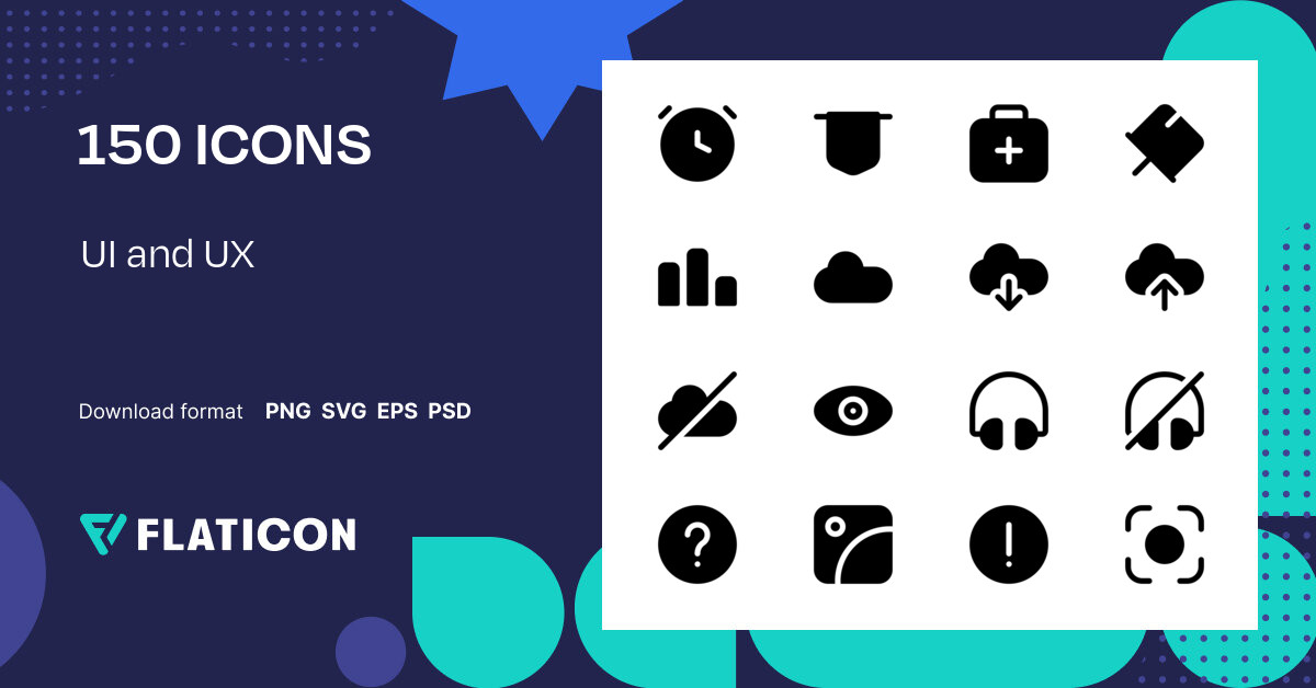 UI and UX Icon Pack | Black fill | 150 .SVG Icons