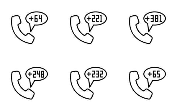 country-dial-code-icon-pack-black-outline-150-svg-icons