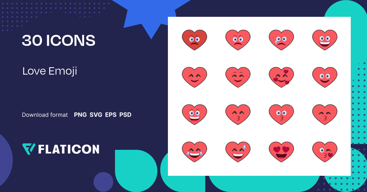 Love Emoji Icon Pack | Color lineal-color | 30 .SVG Icons