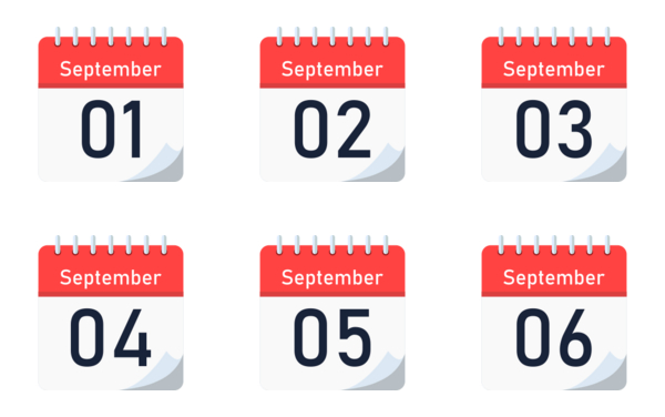 september 1 to 30 calendar