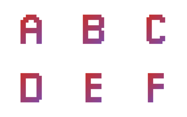 pixel alphabet and numbers