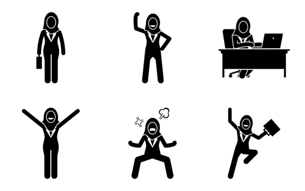 modern muslim businesswoman with hijab working at office