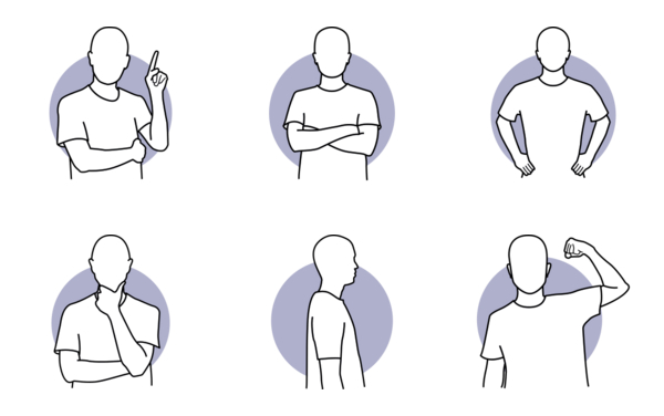 man actions body languages and poses